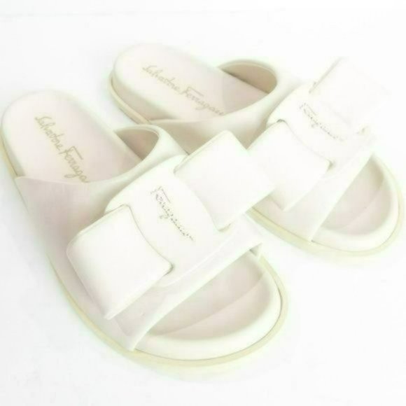 Salvatore Ferragamo Virgil Leather Slides-9W - Picture 9 of 9